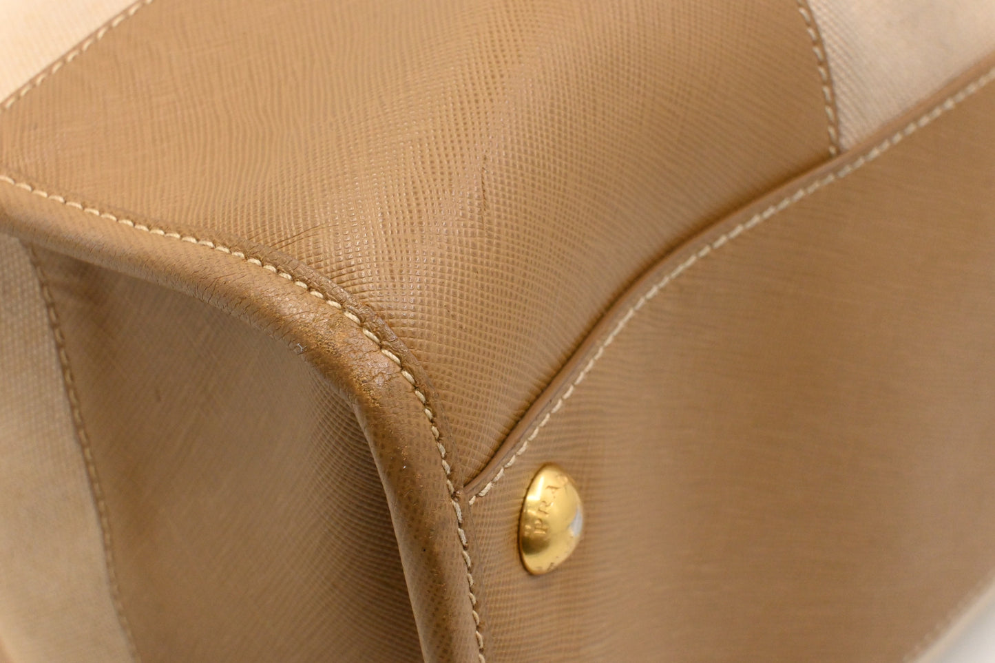 Prada Tote in Beige Canvas