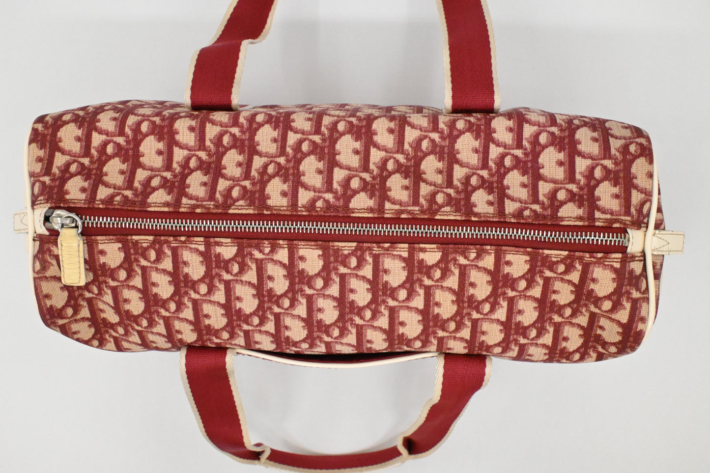 Dior Boston Bag in Red Oblique Coated Canvas