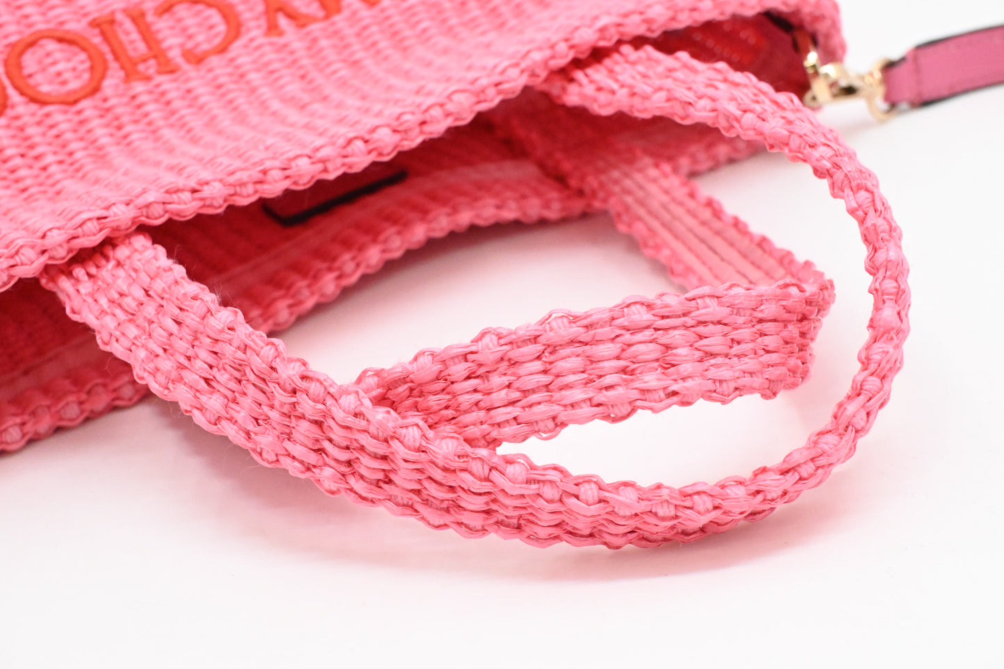 Jimmy Choo 2way Bag in Pink Raffia