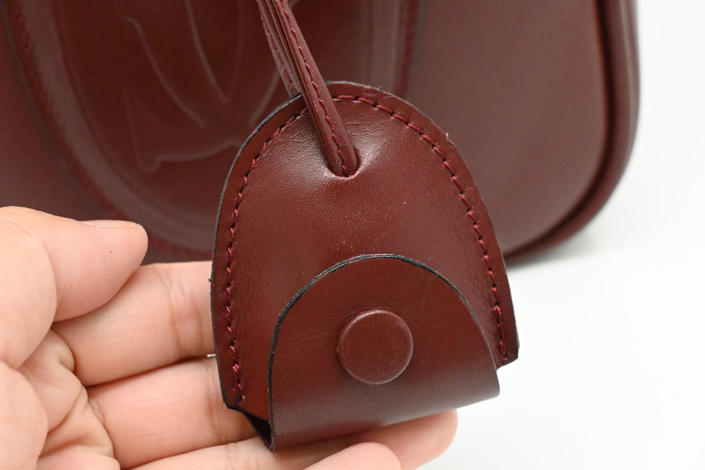 Cartier Handbag in Burgundy Leather