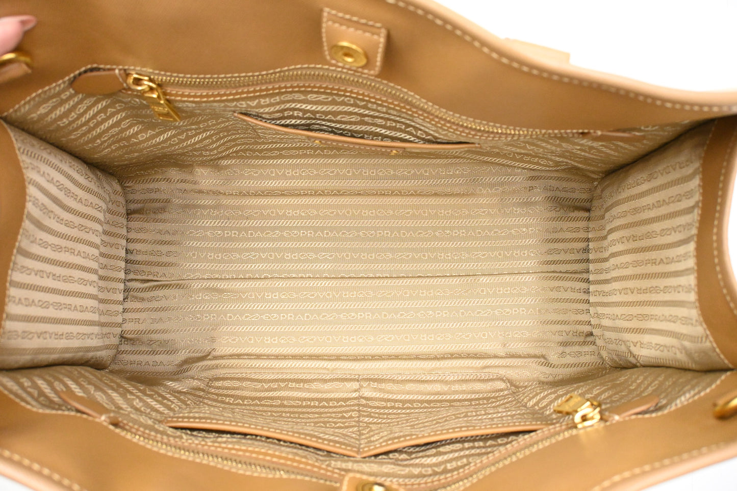 Prada Tote in Beige Canvas