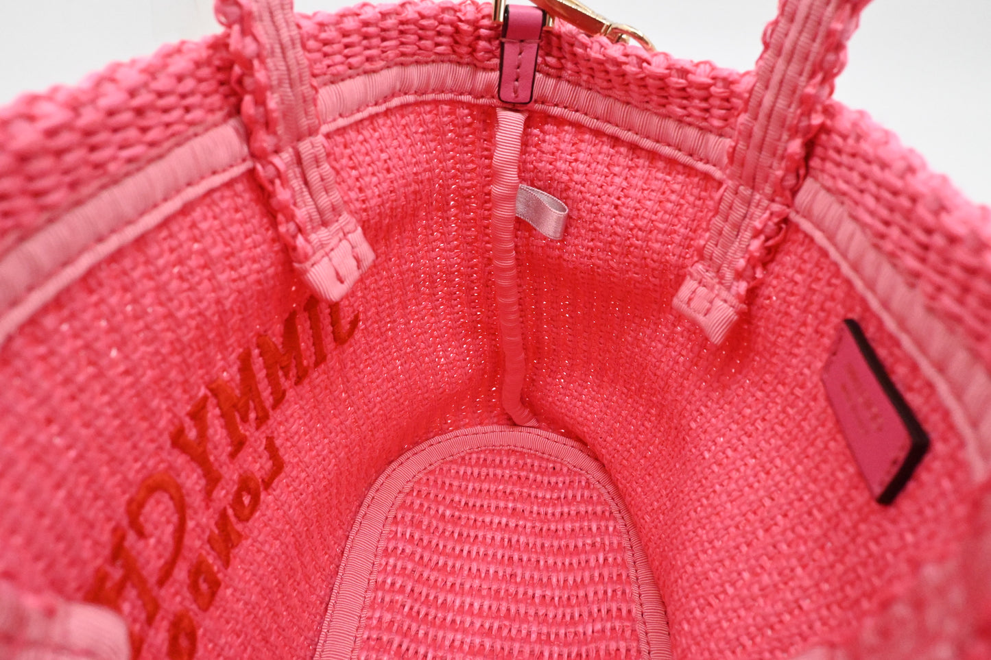 Jimmy Choo 2way Bag in Pink Raffia