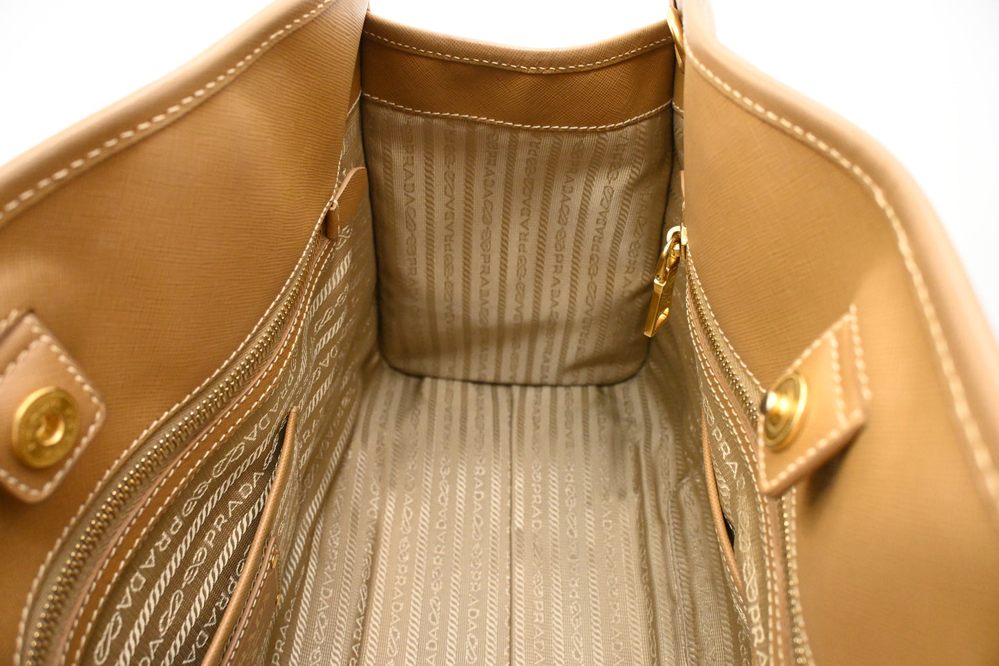 Prada Tote in Beige Canvas