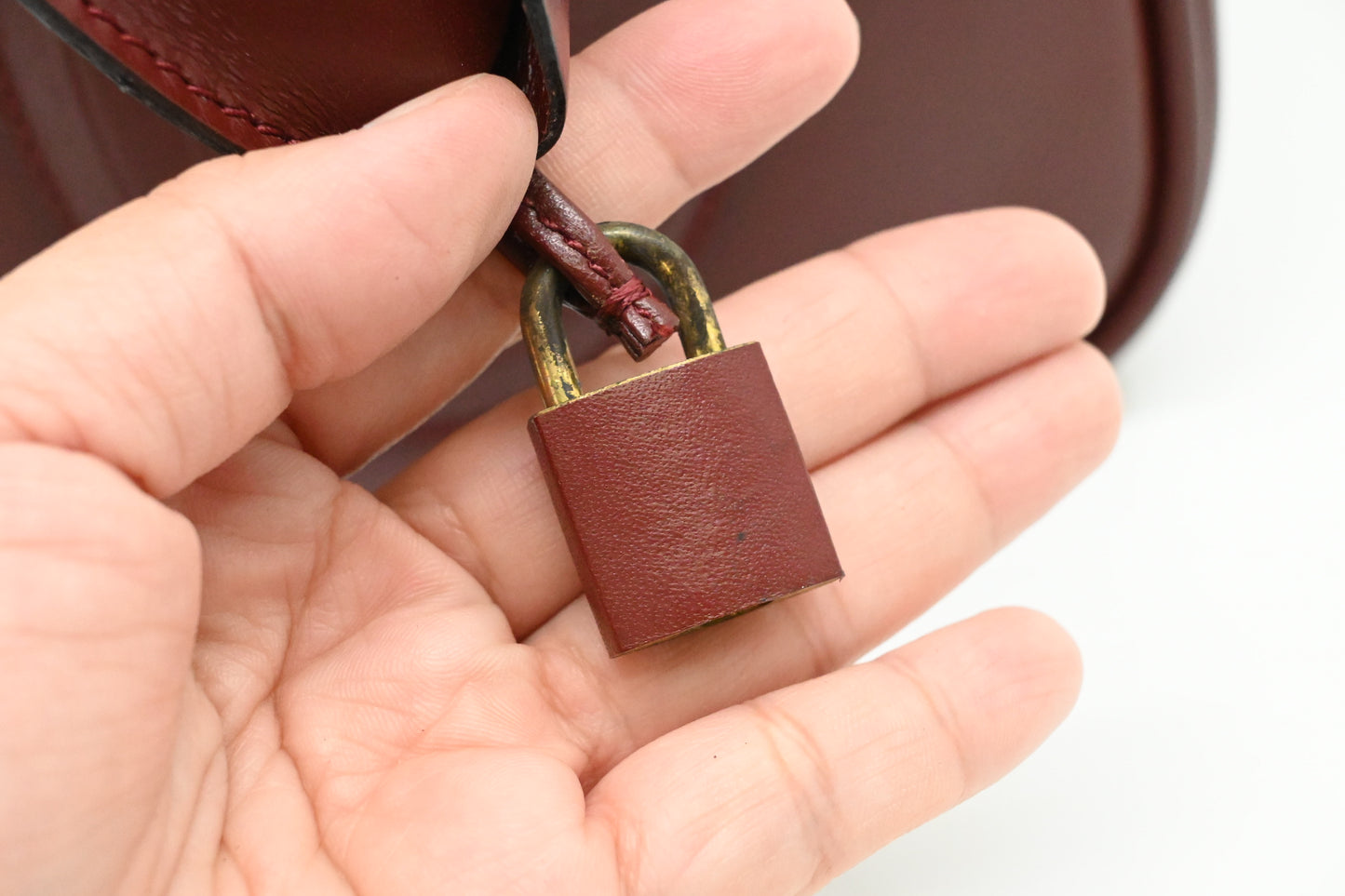 Cartier Handbag in Burgundy Leather