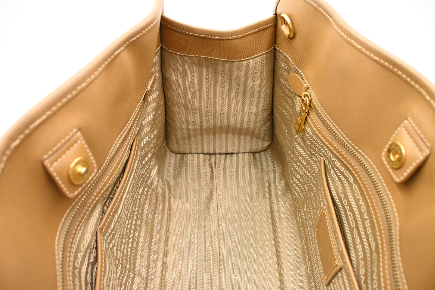 Prada Tote in Beige Canvas