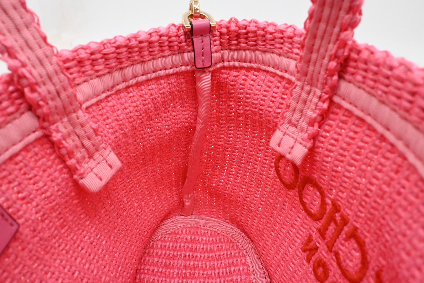 Jimmy Choo 2way Bag in Pink Raffia