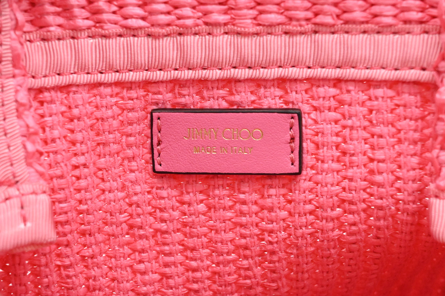 Jimmy Choo 2way Bag in Pink Raffia