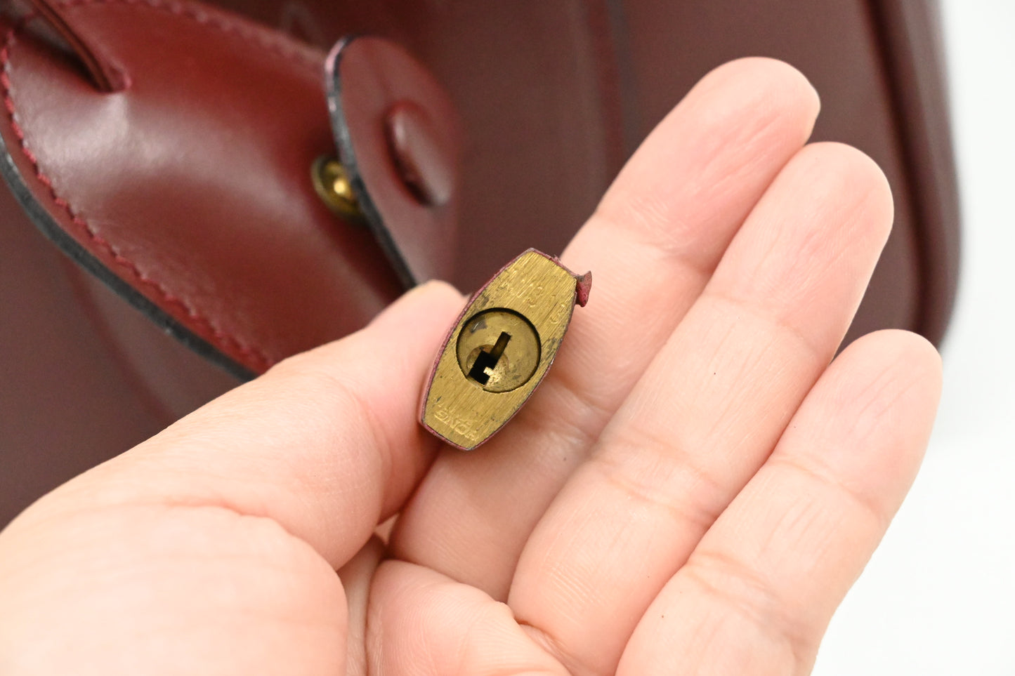 Cartier Handbag in Burgundy Leather