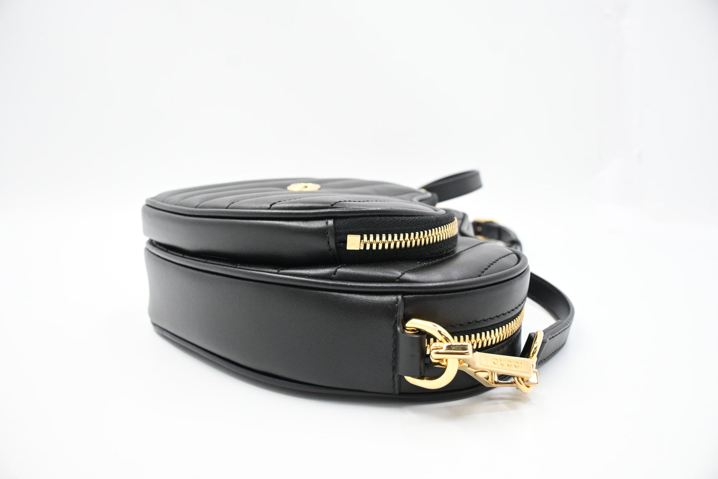 Gucci Heart Crossbody Bag in Black Quilted Leather