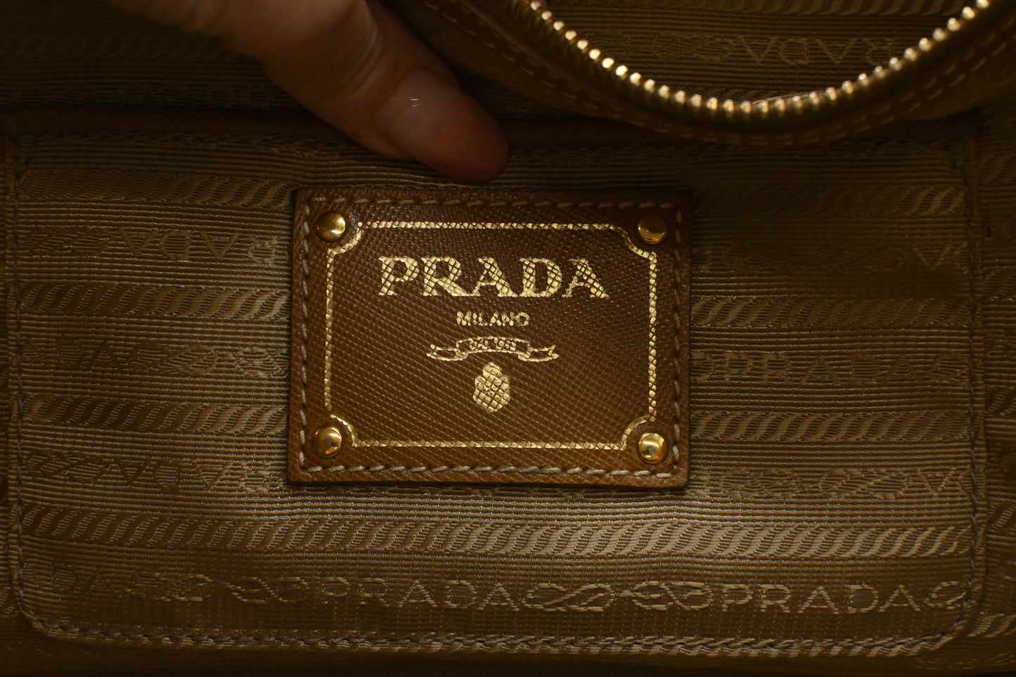 Prada Tote in Beige Canvas