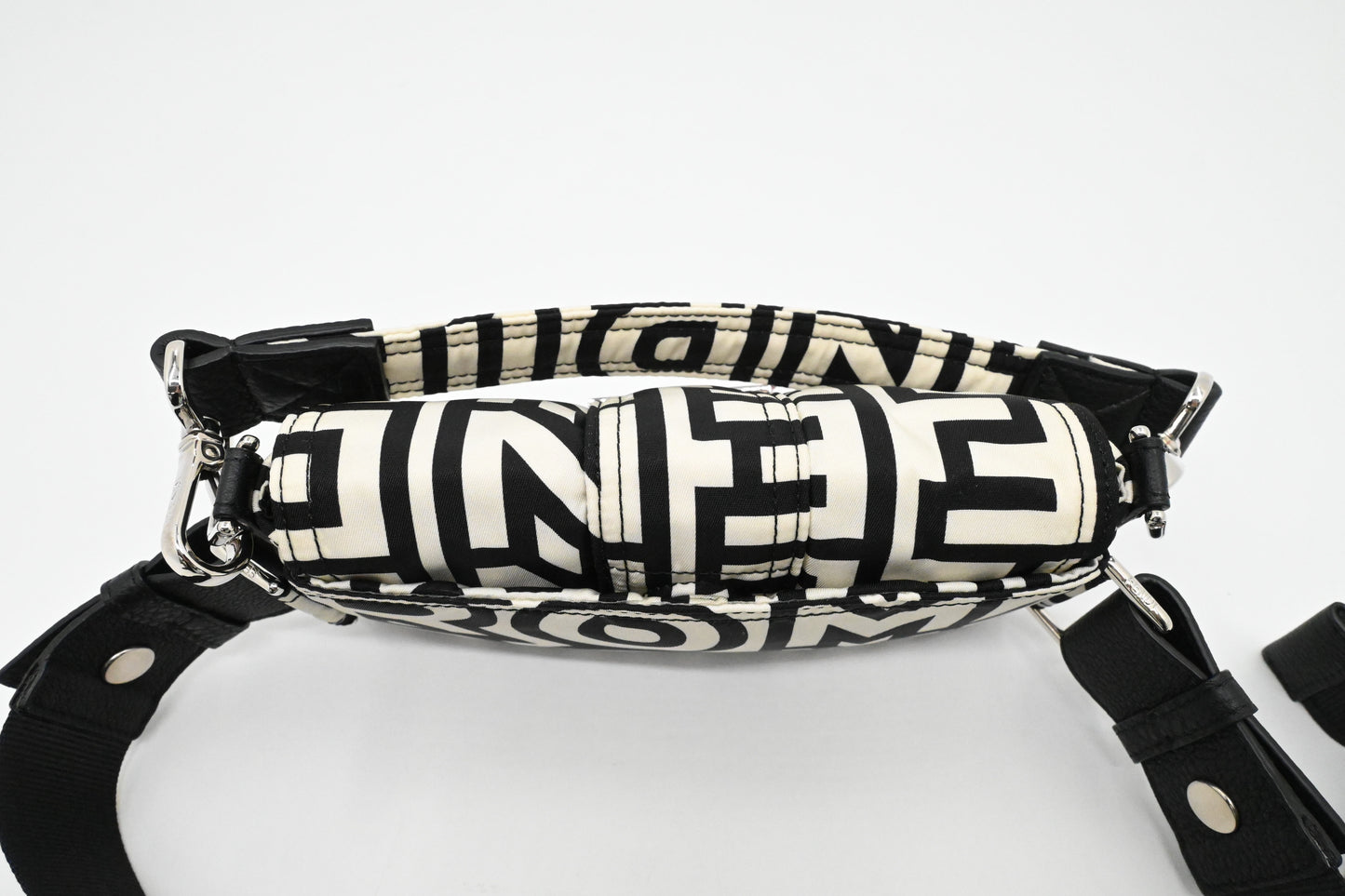 Fendi x Marc Jacobs Convertible Mini Baguette Satchel in Black and White Nylon