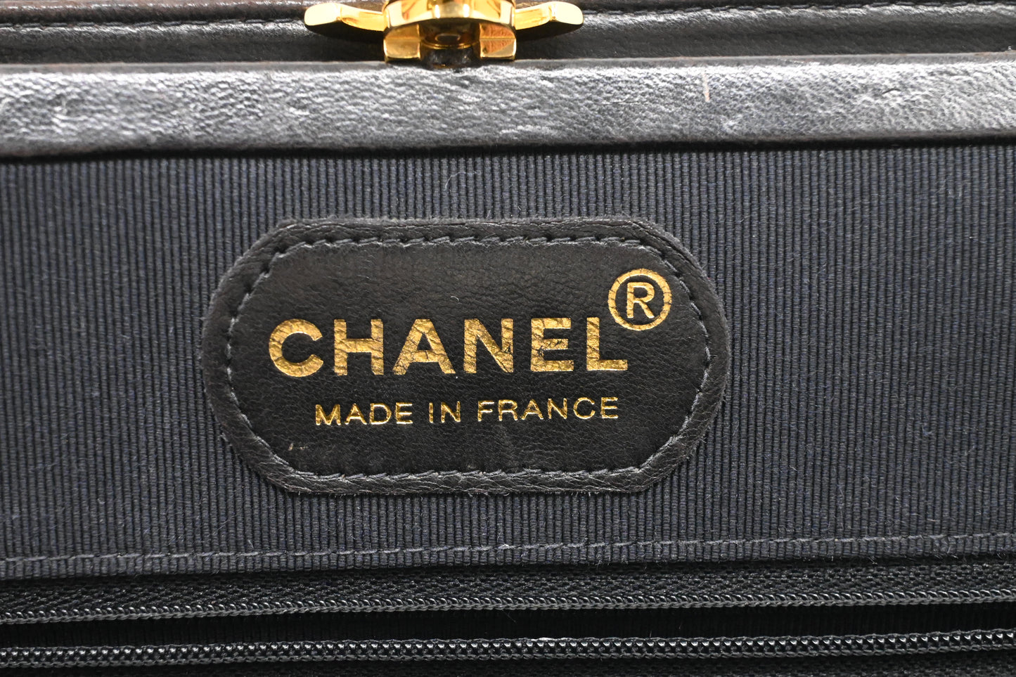Chanel Chain Shoulder Bag in Black Mattelasse Leather