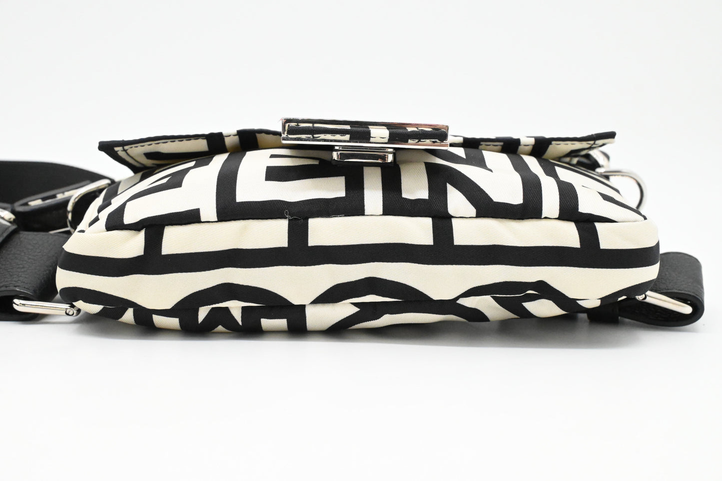 Fendi x Marc Jacobs Convertible Mini Baguette Satchel in Black and White Nylon