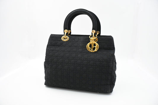 Dior Medium Lady Dior in Black Nylon