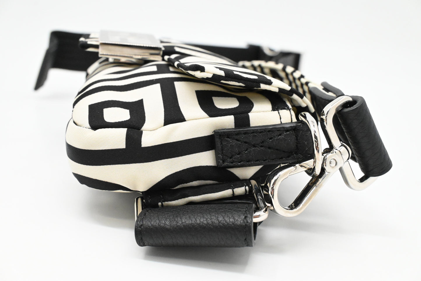 Fendi x Marc Jacobs Convertible Mini Baguette Satchel in Black and White Nylon