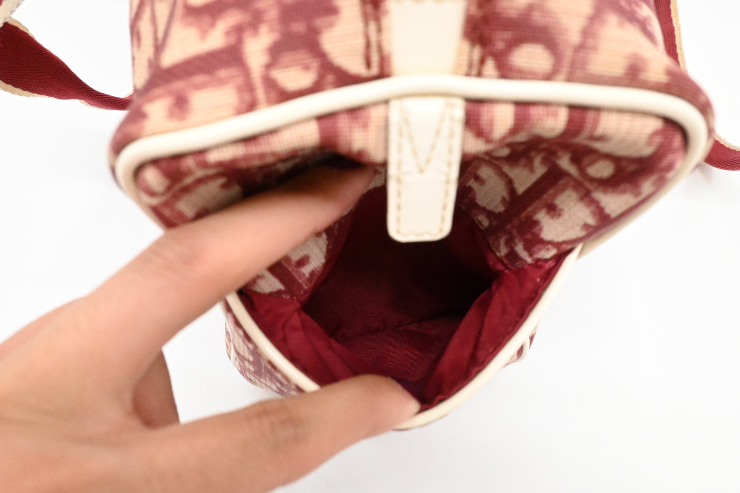 Dior Boston Bag in Red Oblique Coated Canvas