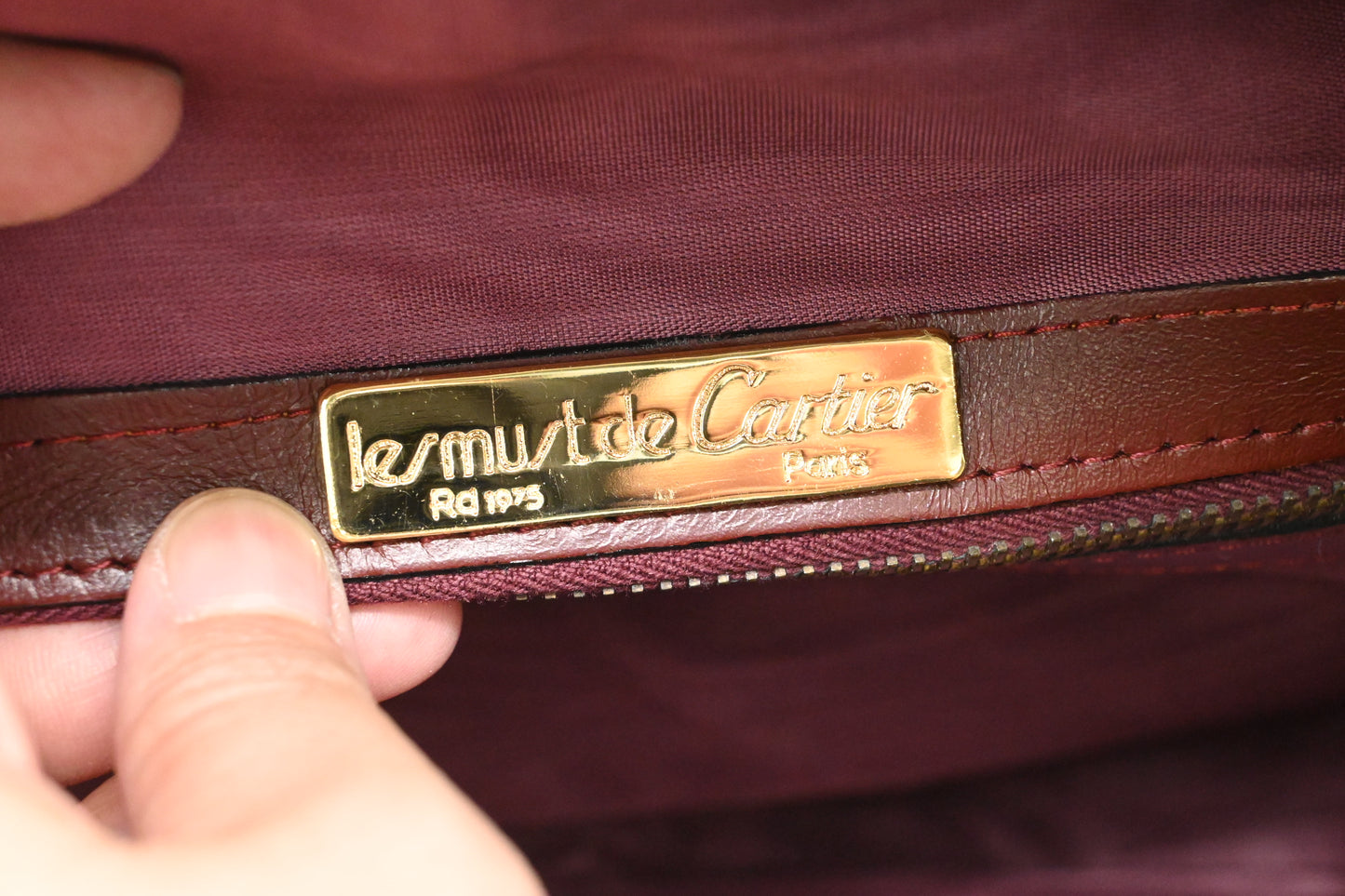 Cartier Handbag in Burgundy Leather