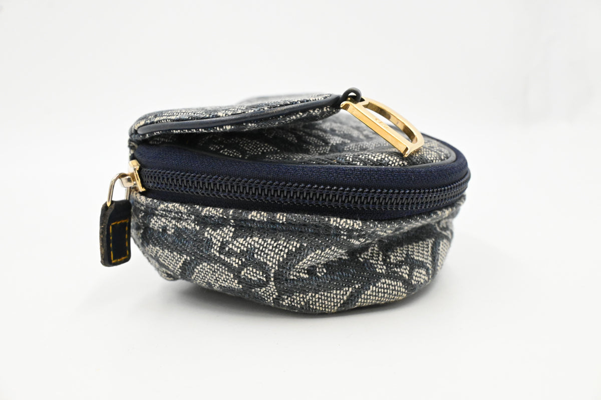 Dior Saddle Zipped Pouch in Blue Oblique Canvas