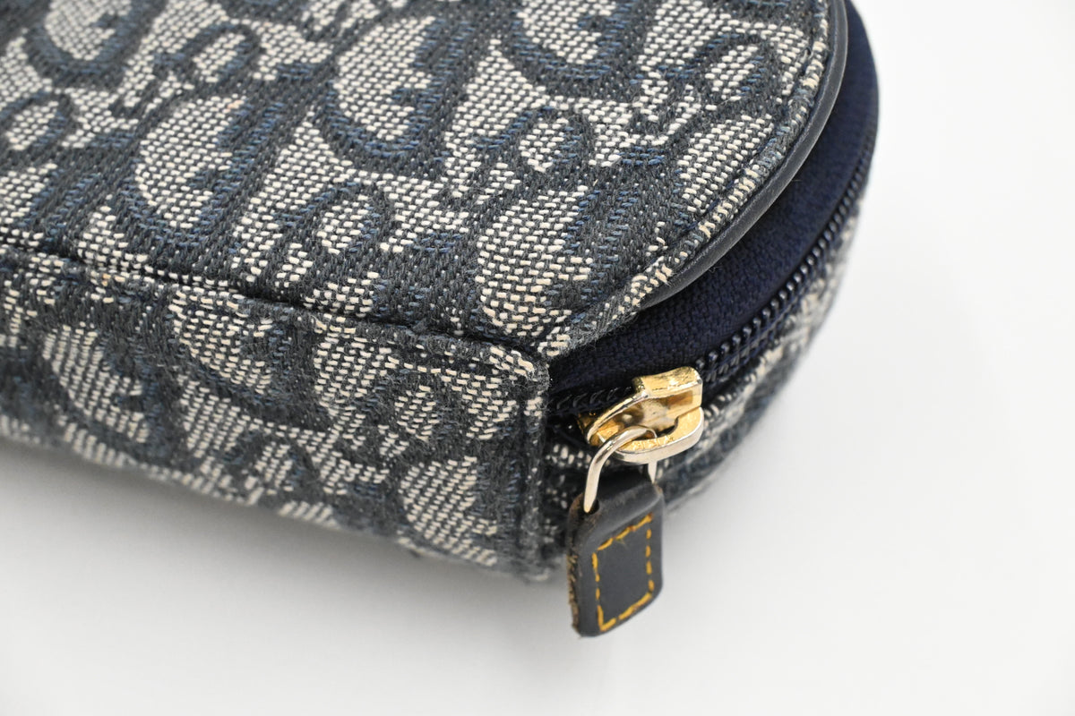 Dior Saddle Zipped Pouch in Blue Oblique Canvas