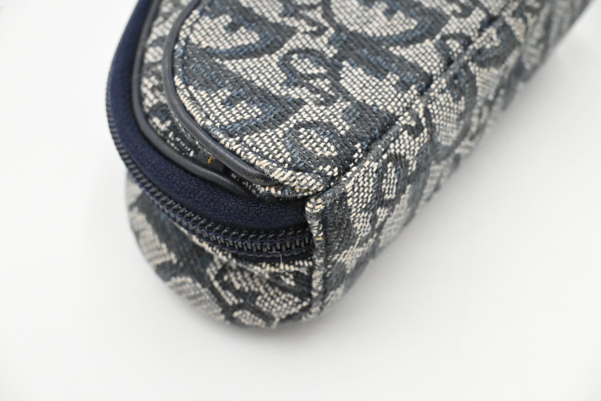 Dior Saddle Zipped Pouch in Blue Oblique Canvas