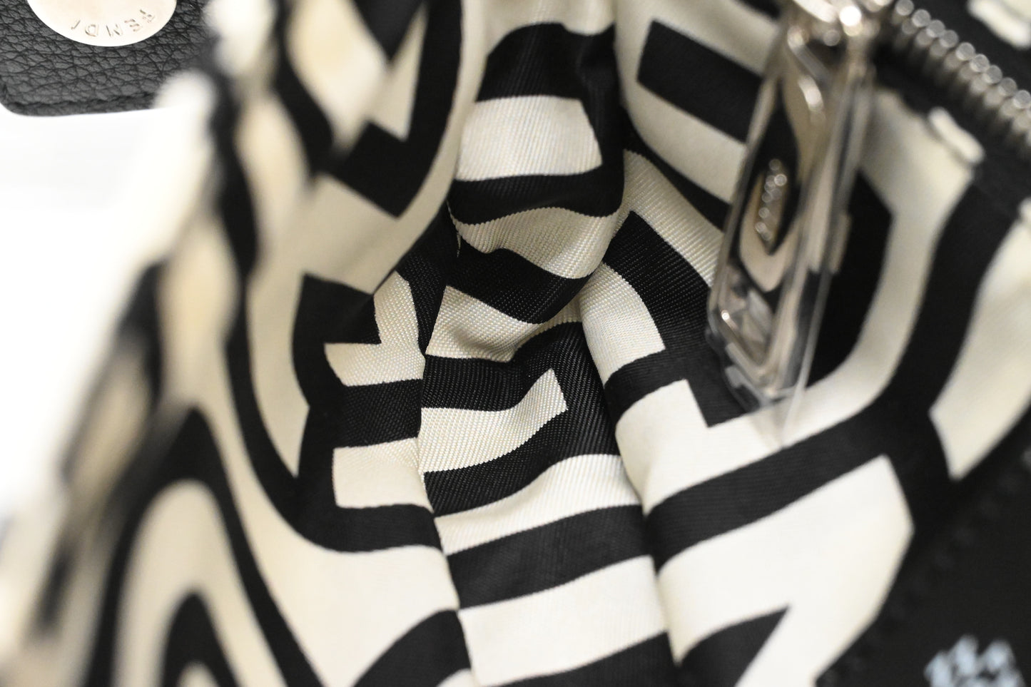 Fendi x Marc Jacobs Convertible Mini Baguette Satchel in Black and White Nylon