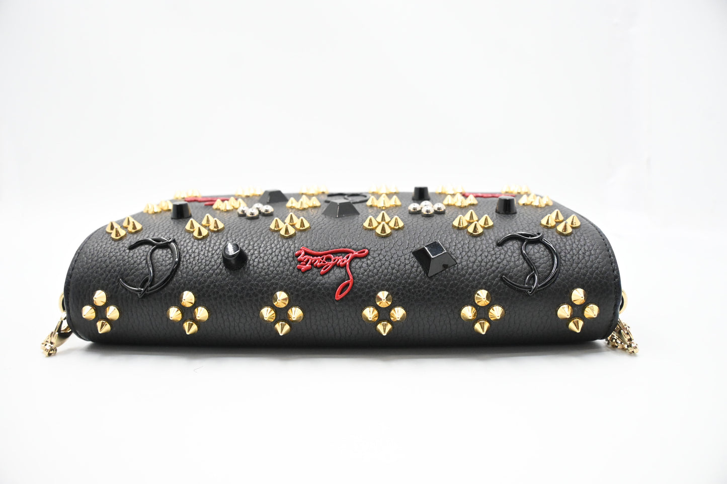 Louboutin Paloma Clutch in Black Loubinthesky Leather