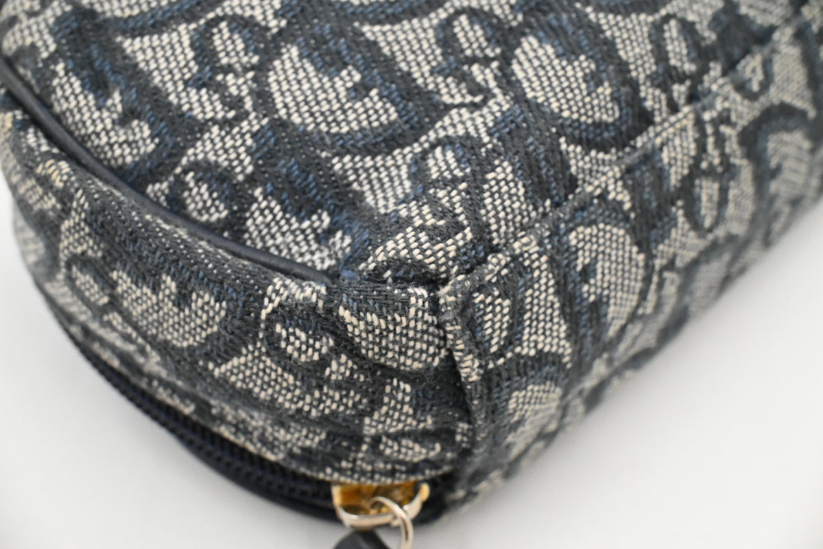 Dior Saddle Zipped Pouch in Blue Oblique Canvas