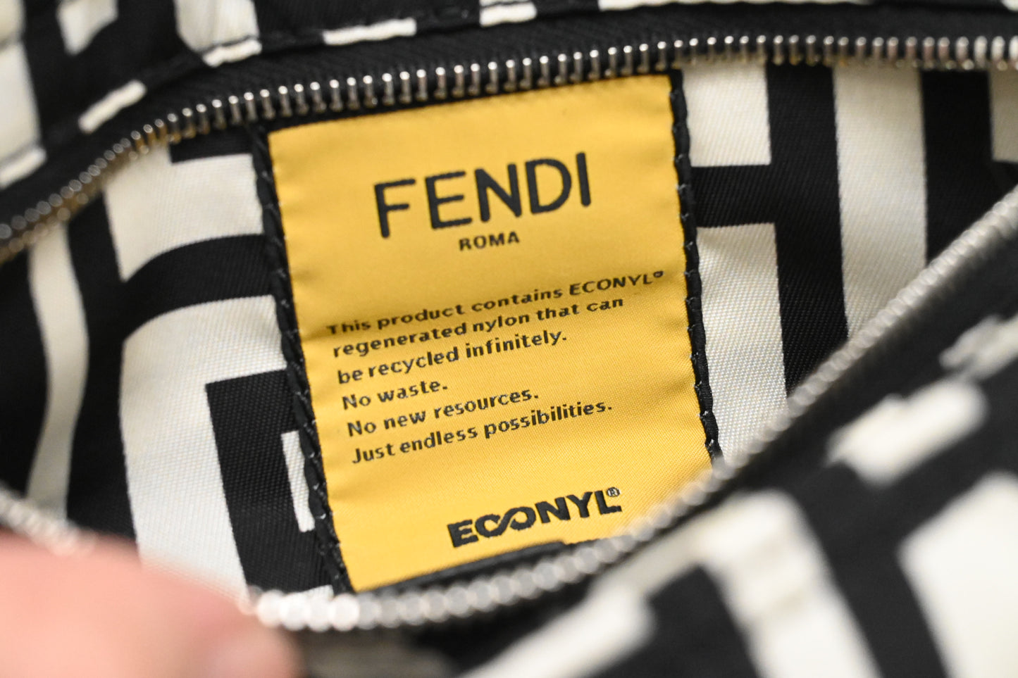 Fendi x Marc Jacobs Convertible Mini Baguette Satchel in Black and White Nylon