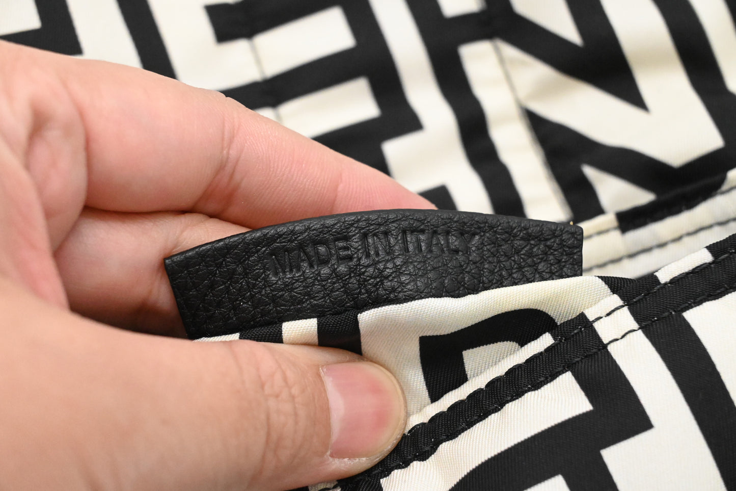 Fendi x Marc Jacobs Convertible Mini Baguette Satchel in Black and White Nylon