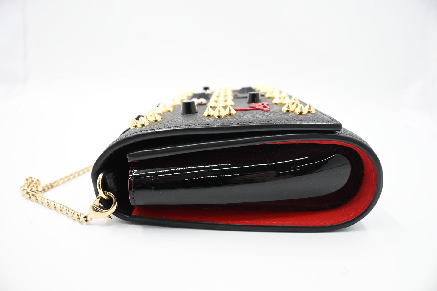 Louboutin Paloma Clutch in Black Loubinthesky Leather