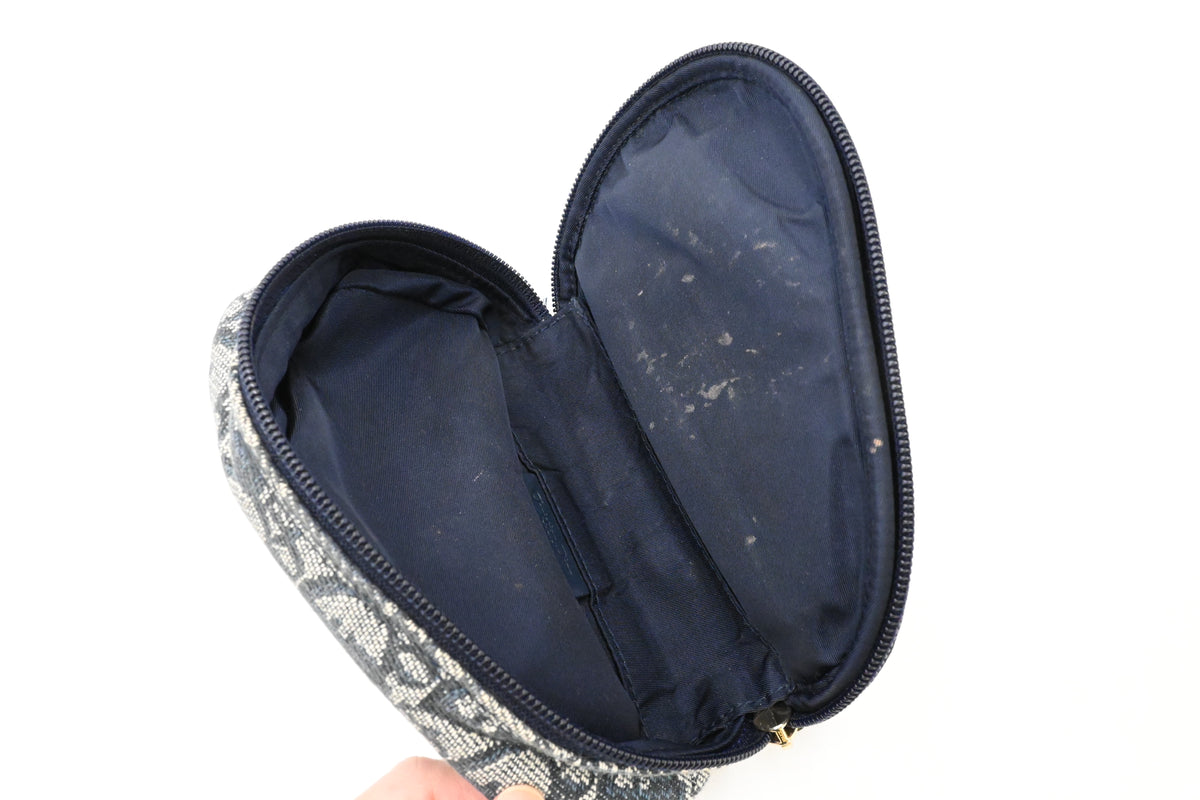 Dior Saddle Zipped Pouch in Blue Oblique Canvas