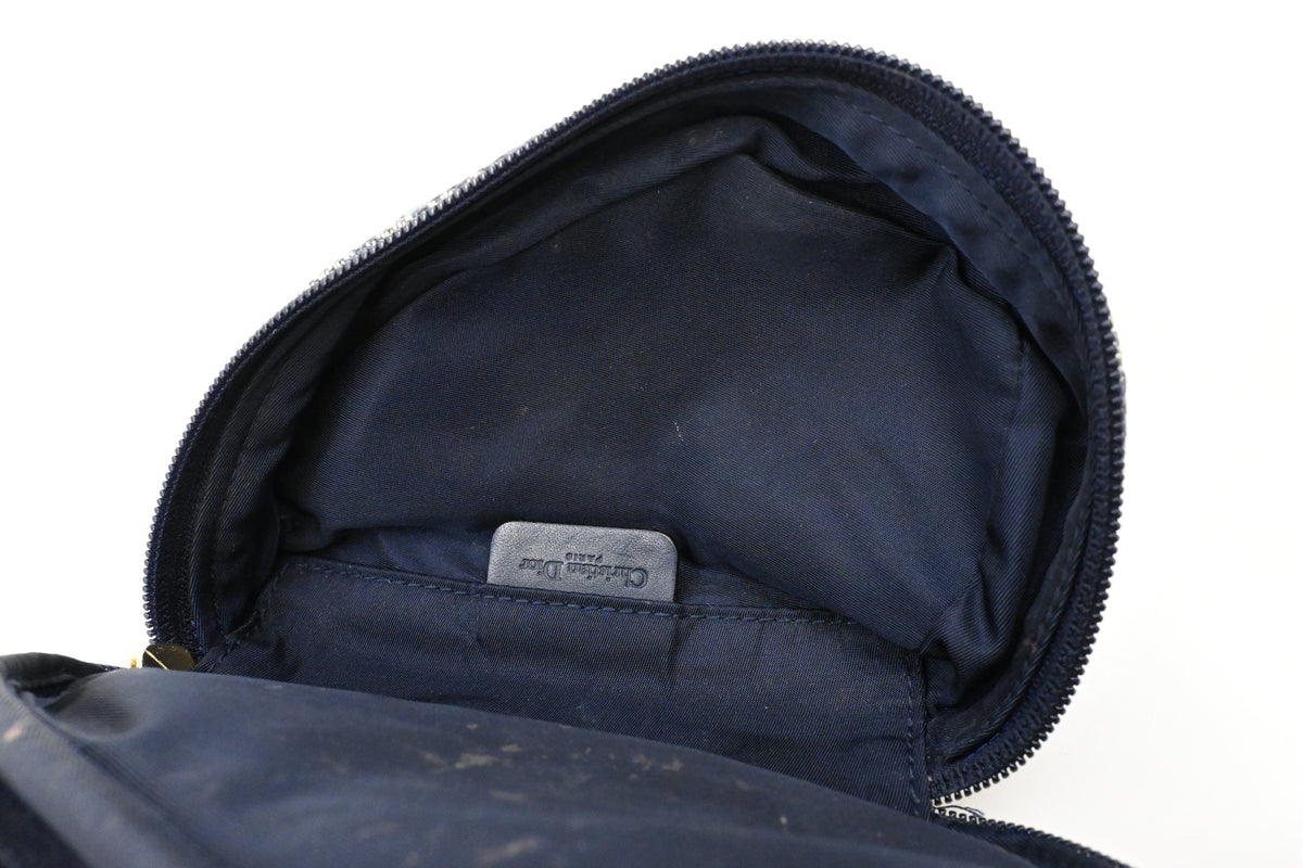 Dior Saddle Zipped Pouch in Blue Oblique Canvas