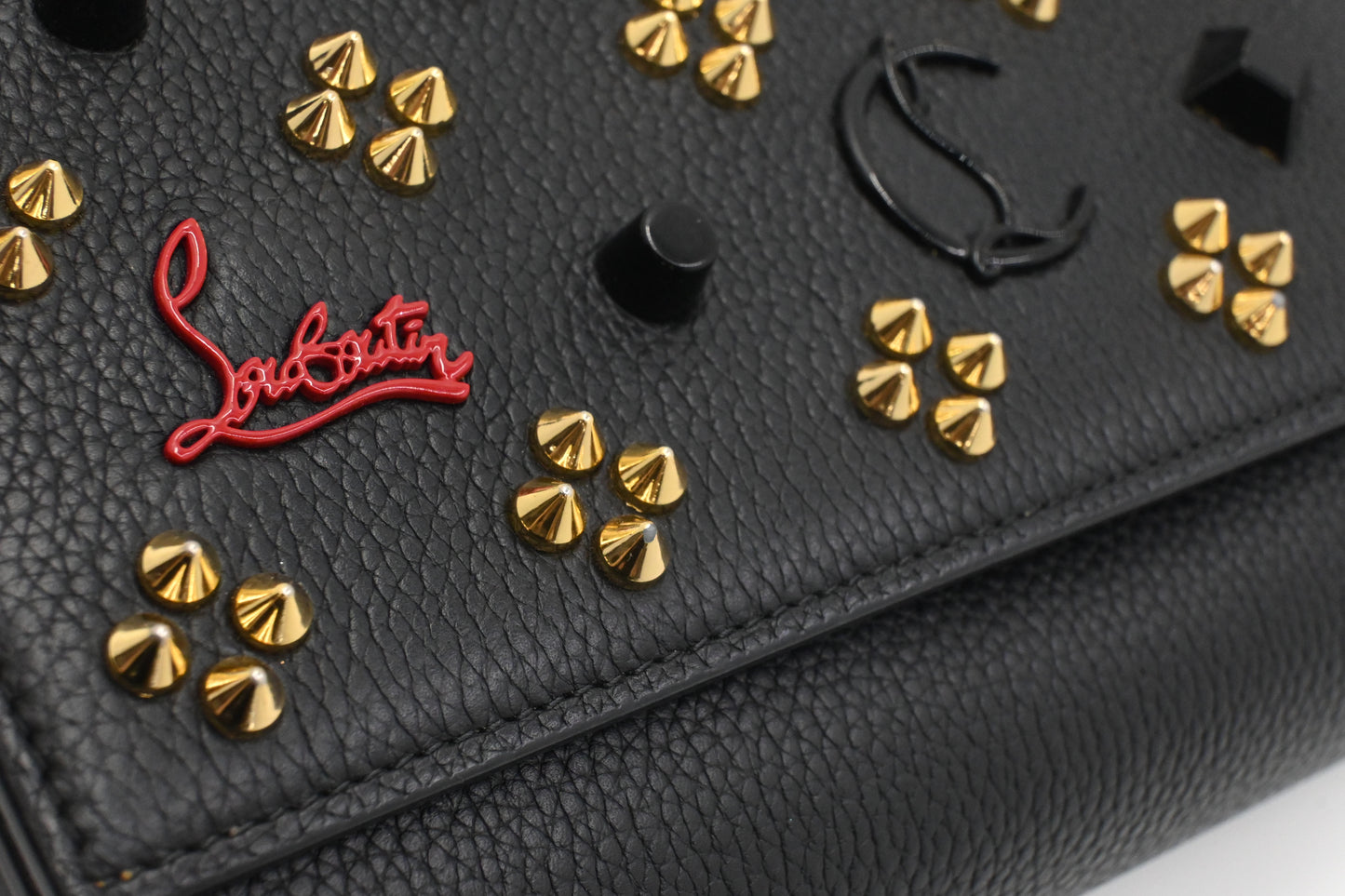 Louboutin Paloma Clutch in Black Loubinthesky Leather