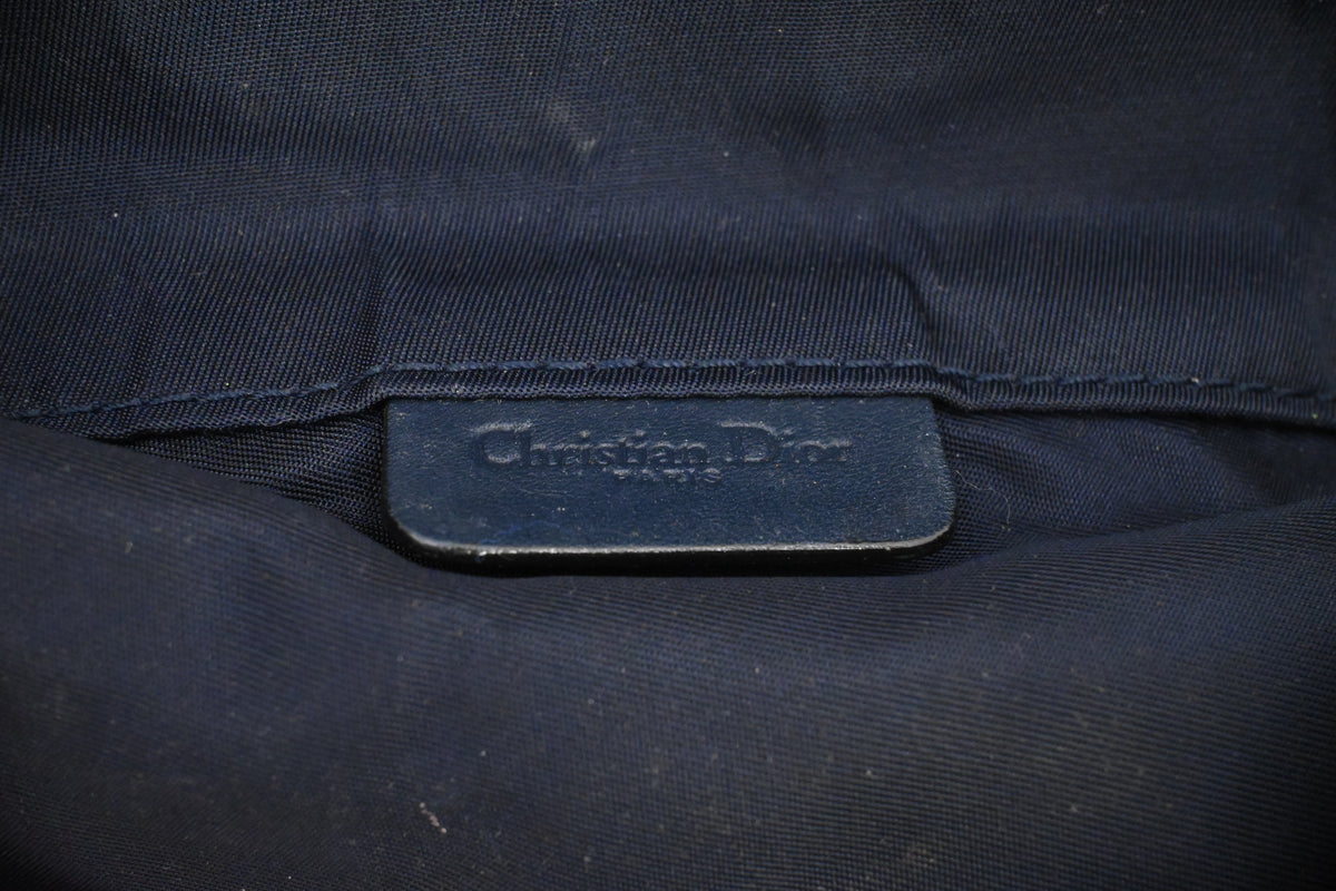 Dior Saddle Zipped Pouch in Blue Oblique Canvas