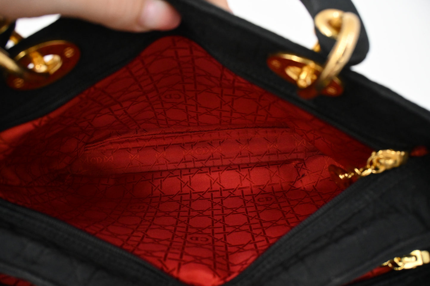 Dior Medium Lady Dior in Black Nylon