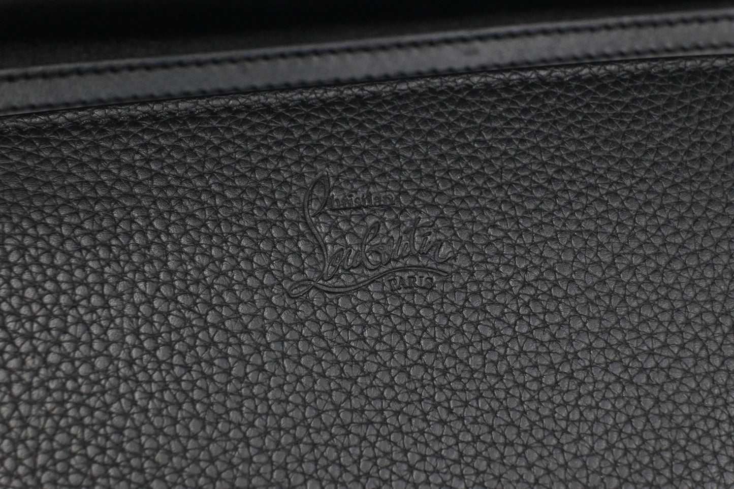 Louboutin Paloma Clutch in Black Loubinthesky Leather