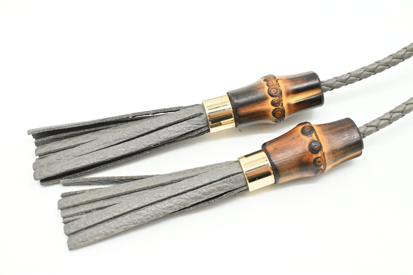 Gucci Bamboo Tassel Clutch in Gray Leather