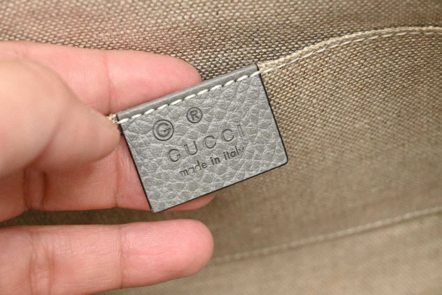 Gucci Bamboo Tassel Clutch in Gray Leather