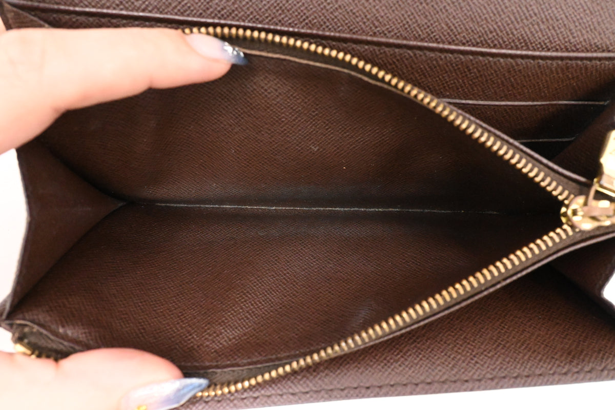 Louis Vuitton Sarah Wallet in Damier Ebene Canvas