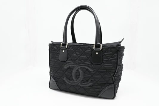 Chanel Paris New York Tote in Black Nylon Canvas