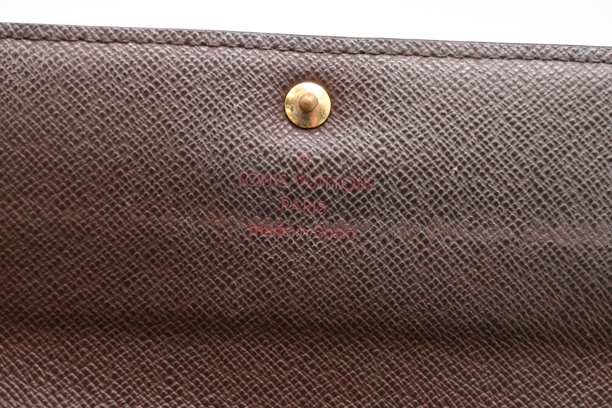 Louis Vuitton Sarah Wallet in Damier Ebene Canvas