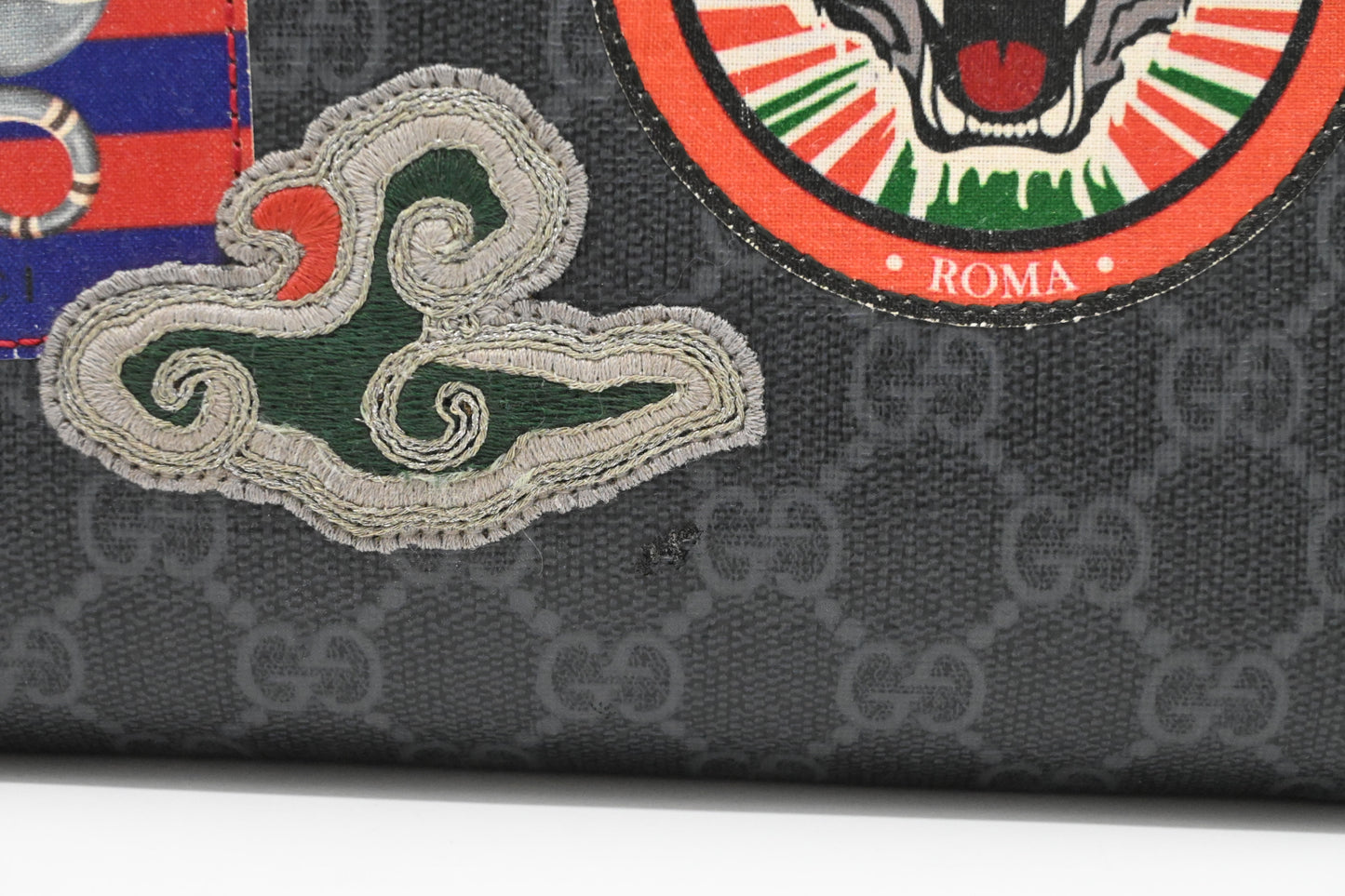 Gucci Night Courrier Messenger Bag in Black GG Supreme Canvas