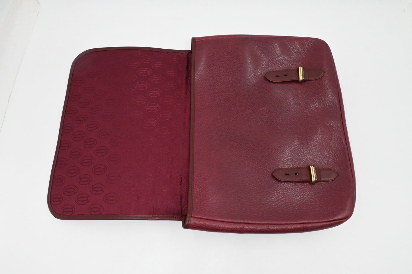 Cartier Business Bag in Burgundy Leather