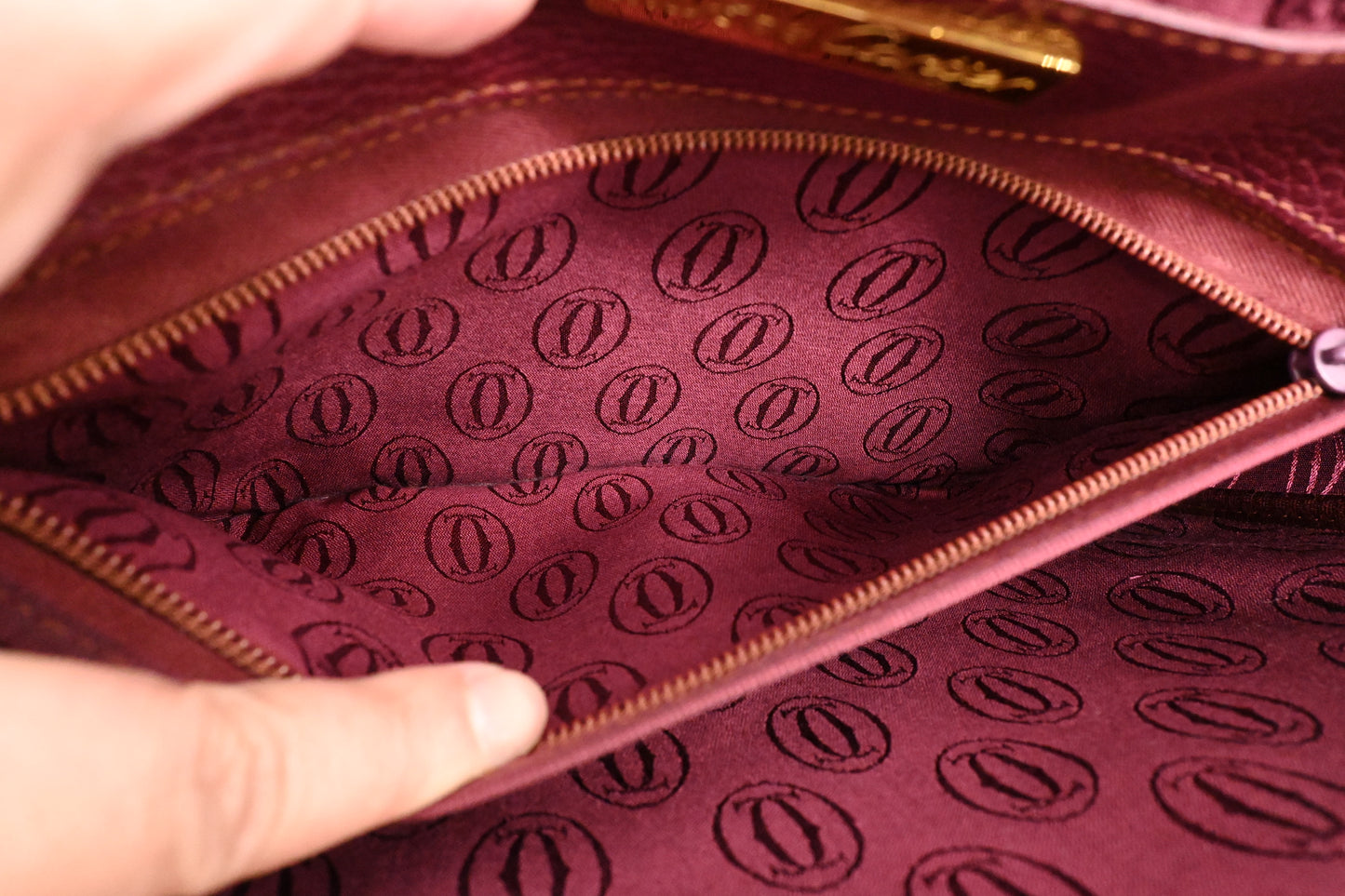 Cartier Business Bag in Burgundy Leather