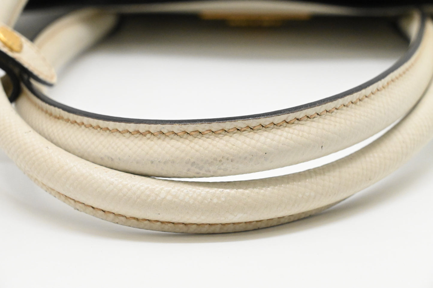 Prada Medium Tote in White Saffiano Leather