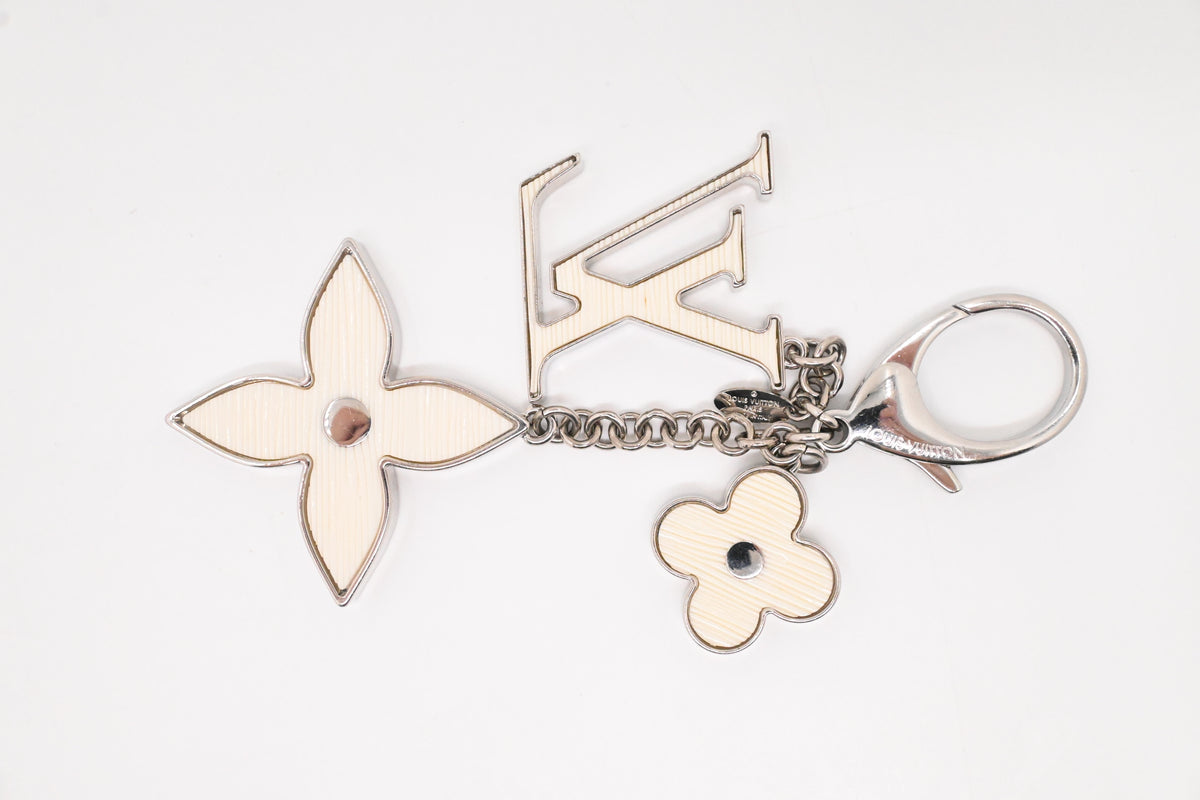 Louis Vuitton White Fleur d'Epi Bag Charm