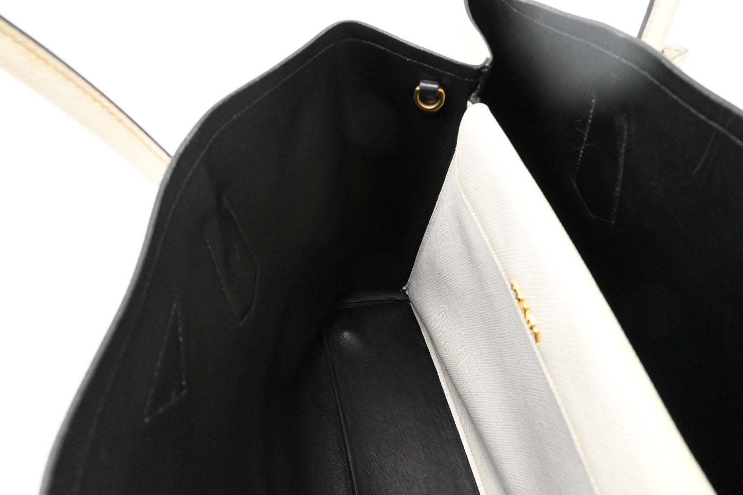 Prada Medium Tote in White Saffiano Leather
