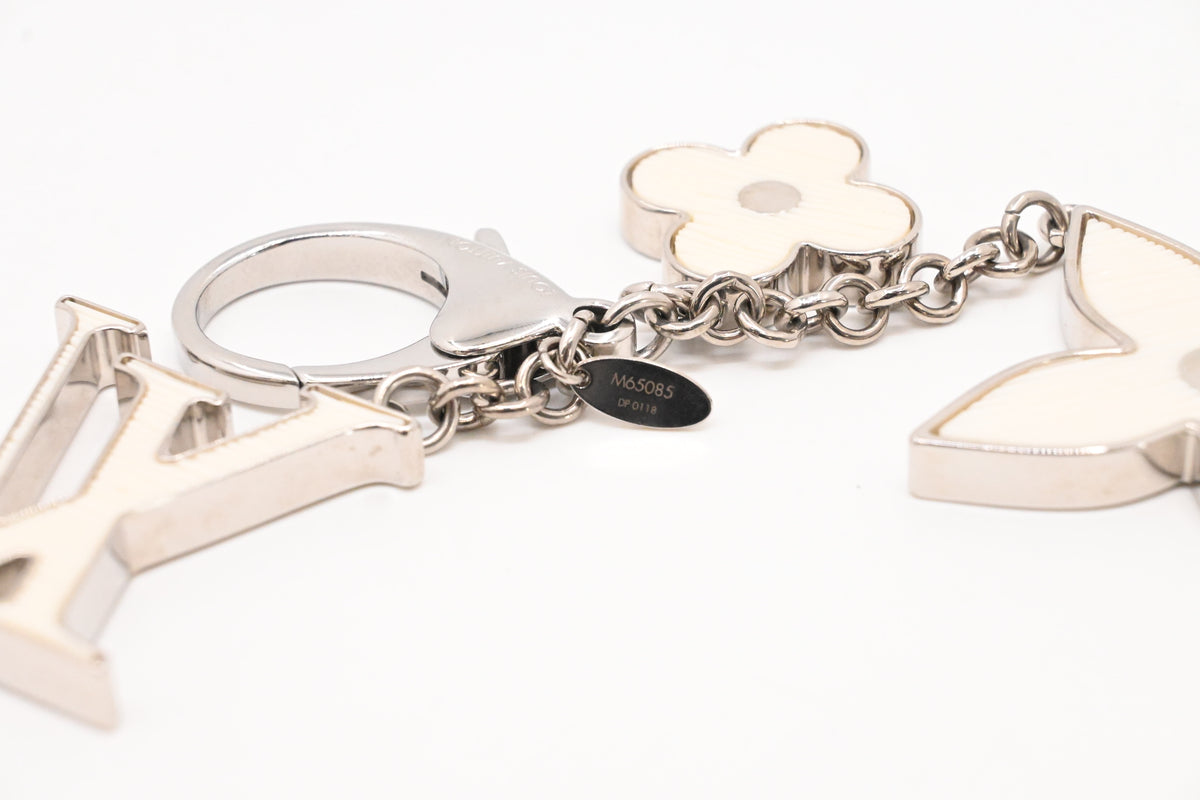 Louis Vuitton White Fleur d'Epi Bag Charm