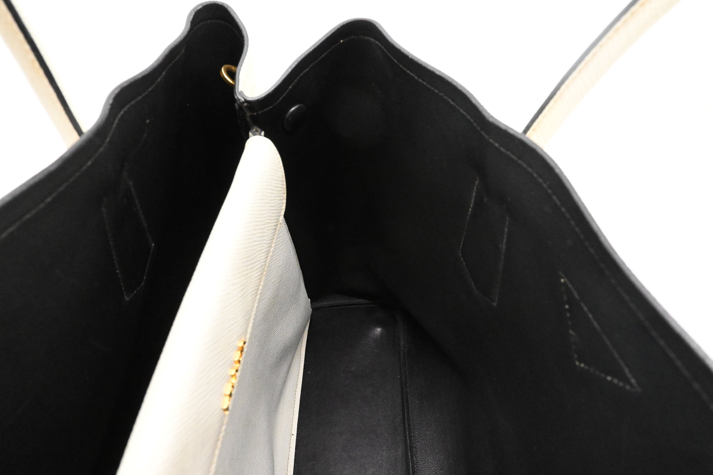 Prada Medium Tote in White Saffiano Leather