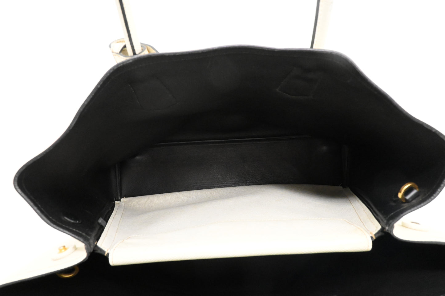 Prada Medium Tote in White Saffiano Leather